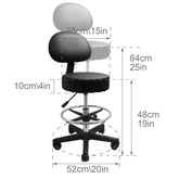 Deluxe Hydraulic Adjustable Swivel Rolling Stool with Wheels - GreenLife - Rolling Stool